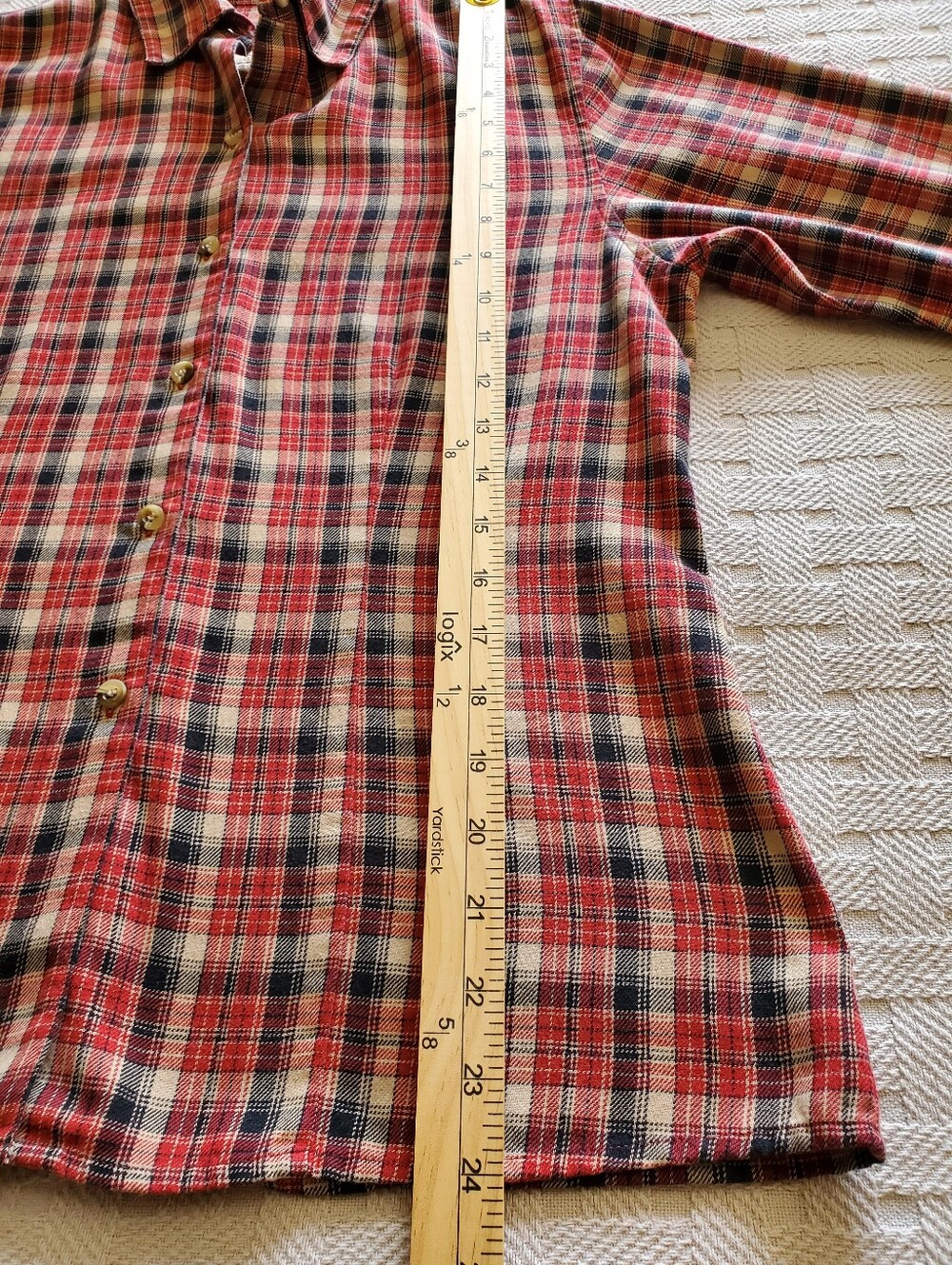 Woolrich VTG Y2K Pocketless Plaid Button Down Flannel Shirt - Picture 6 of 8